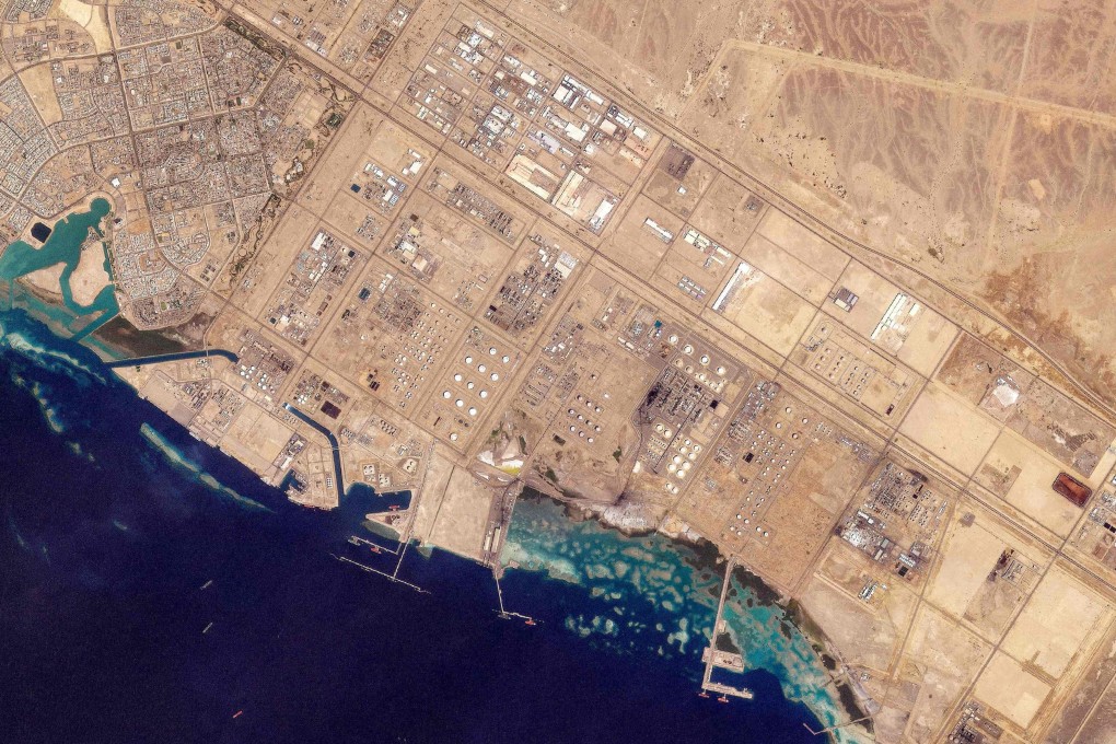 This handout satellite image taken by 2026 Planet Labs PBC shows the oil infrastructure at Saudi Arabia’s western Red Sea port of Yanbu on March 4, 2026. Photo: AFP