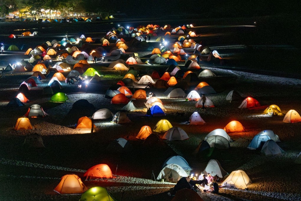 Greenpeace has called for long-term measures to tackle overtourism in Sai Kung after the number of tents at a campsite reached more than nine times its capacity on the second day of Chinese New Year. Photo: Greenpeace