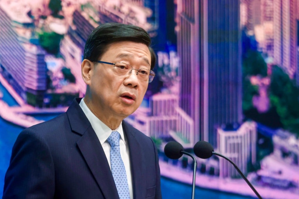 Chief Executive John Lee speaks to the press ahead of an Executive Council meeting at the government headquarters on March 17. Photo: Jonathan Wong