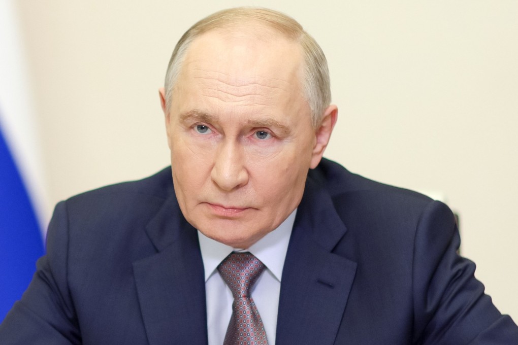 Russian President Vladimir Putin chairs a meeting via videoconference at the Novo-Ogaryovo state residence outside Moscow on Wednesday. Photo: Sputnik/EPA