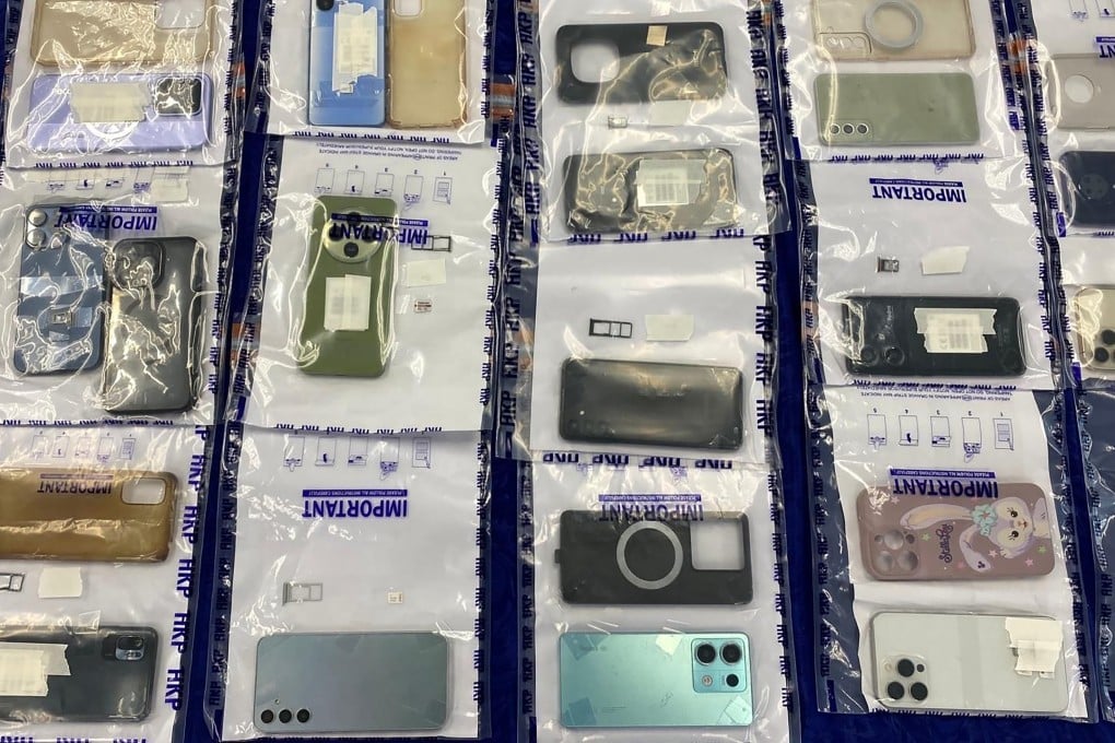 Mobile phones seized during the police operation. Photo: Handout