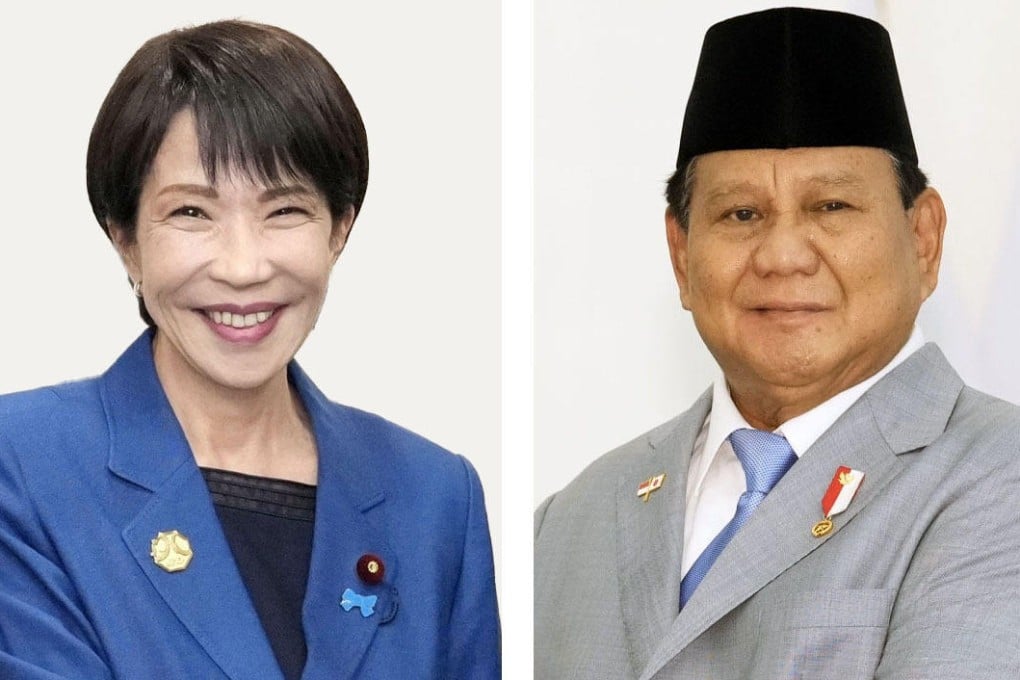 Japanese Prime Minister Sanae Takaichi (left) and Indonesian President Prabowo Subianto. Photos: Kyodo