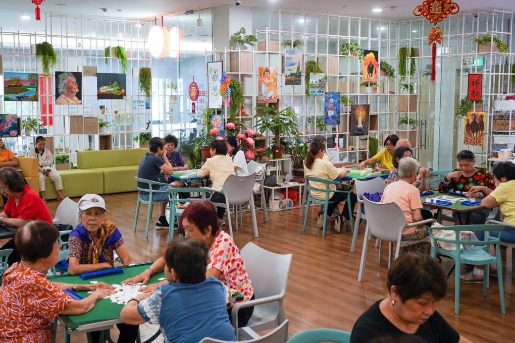 Elderly citizens gather at the Yong-en Active Hub to take part in art, language and exercise classes, or socialise with others over board games like Rummikub. Photo: Kolette Lim