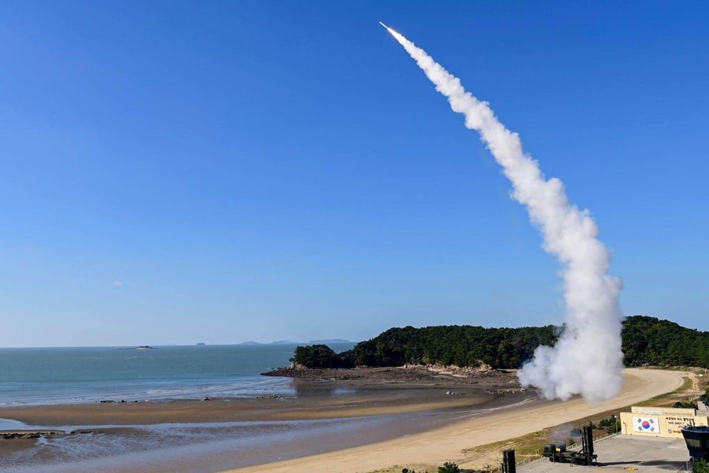 A Cheongung-II surface-to-air missile is launched towards a simulated target during a drill in 2024. Photo: South Korea’s Joint Chiefs of Staff