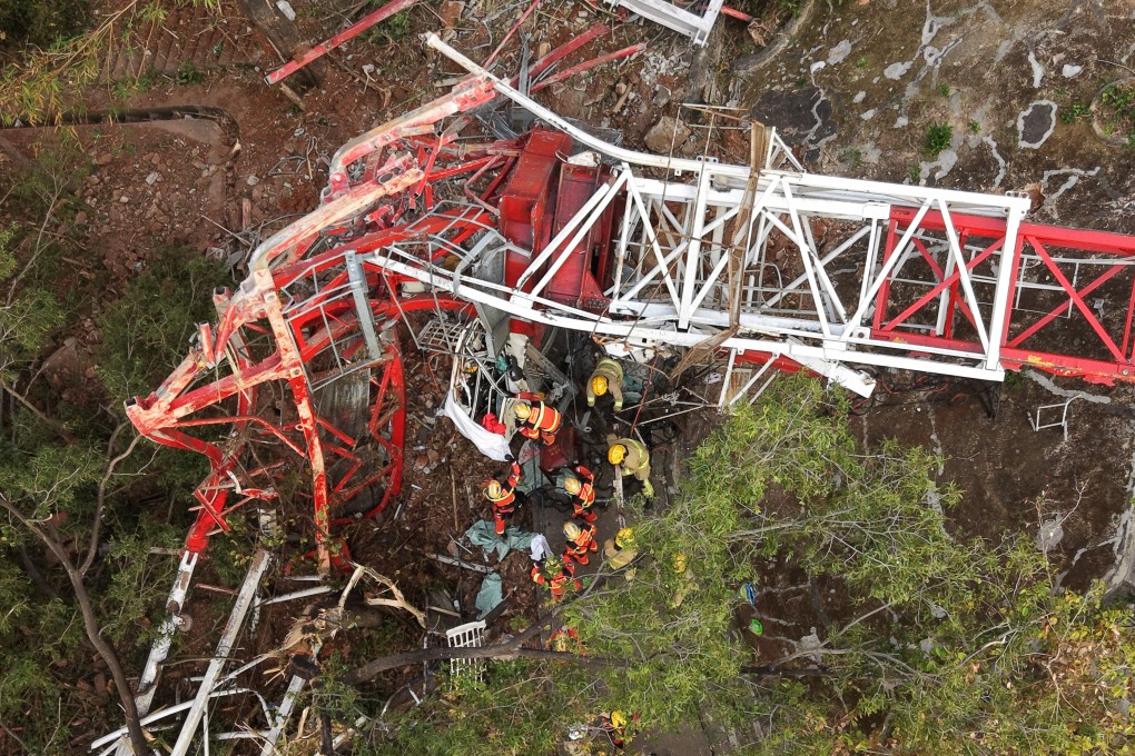 A tower crane collapsed at a construction site on Thursday. Photo: Sam Tsang