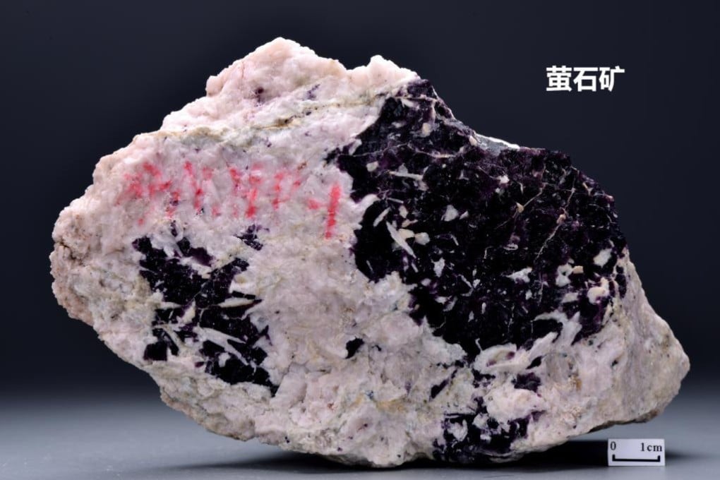 Fluorite, also known as fluorspar, is a critical mineral used in the semiconductor and lithium-ion battery industries. Photo: Handout