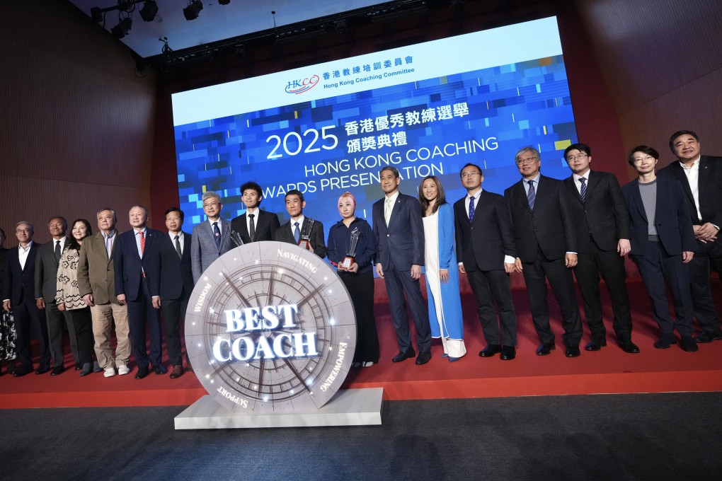 Coaches and guests at the Hong Kong Sports Institute ceremony. Photo: Karma Lo