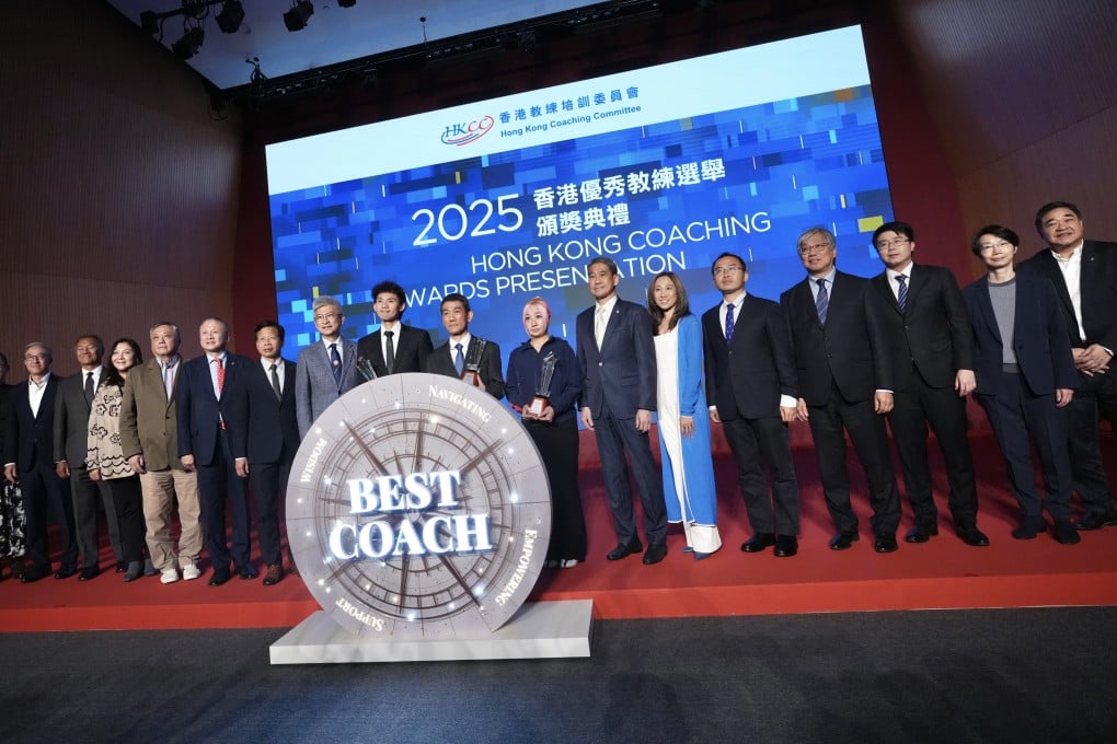 Coaches and guests at the Hong Kong Sports Institute ceremony. Photo: Karma Lo