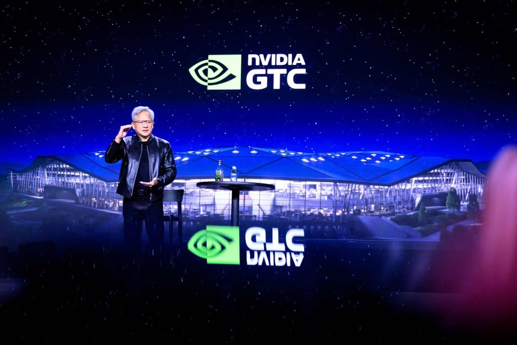 Jensen Huang at Nvidia’s annual GTC conference in San Jose, California, on March 17. Photo: AFP