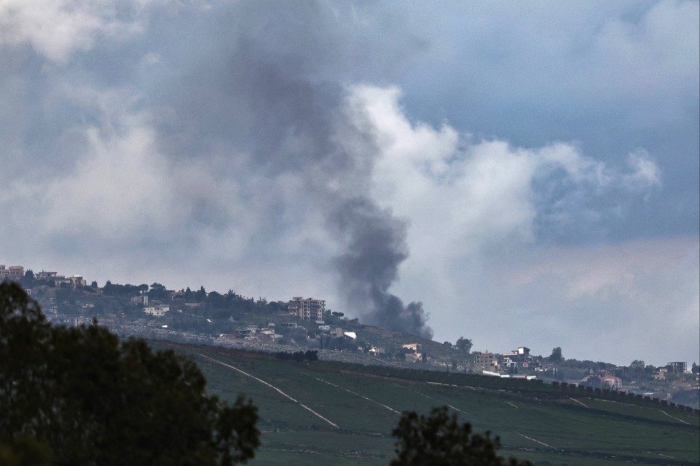Smoke rises from the Lebanese border town of Al Khayam, Lebanon on Sunday. Photo: EPA-EFE