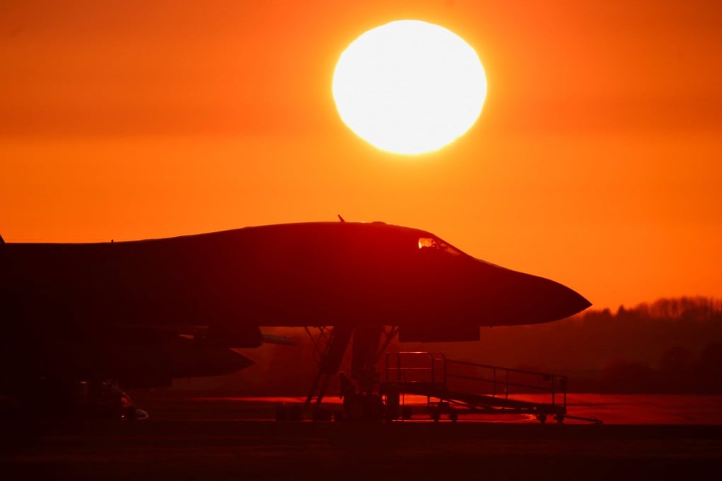 A USAF B-1 bomber at RAF Fairford airbase in Gloucestershire, Britain. Photo: Reuters