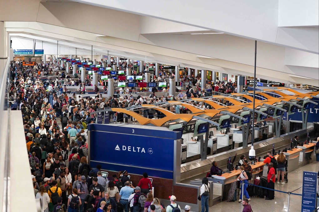 Long queues at Atlanta Hartsfield-Jackson International Airport on Sunday in Atlanta, Georgia as travel disruptions continue. Photo: AFP