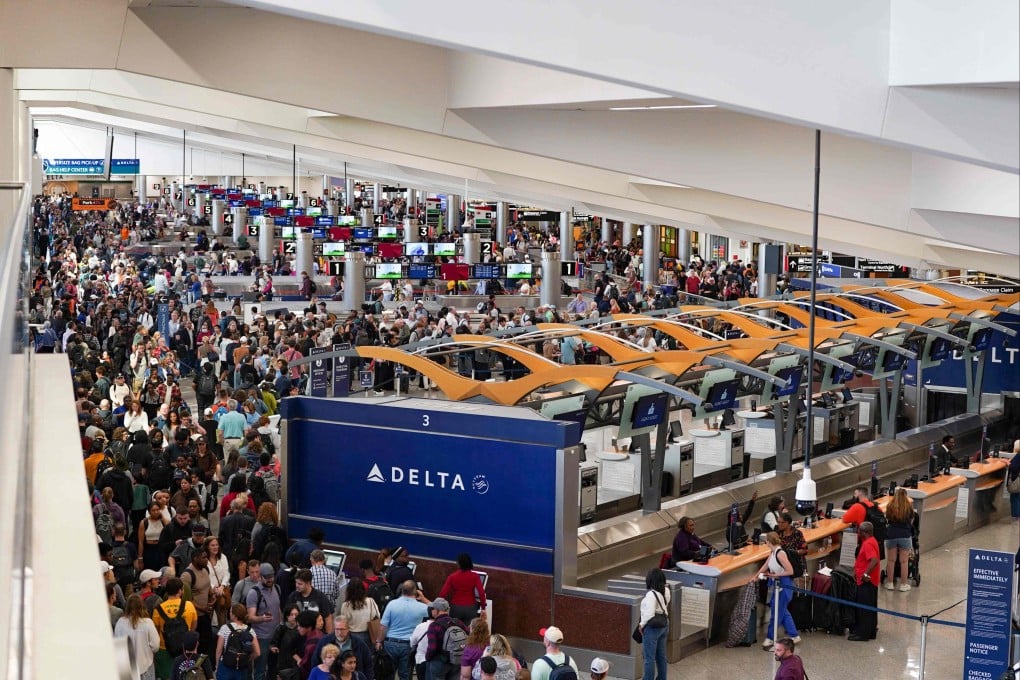 Long queues at Atlanta Hartsfield-Jackson International Airport on Sunday in Atlanta, Georgia as travel disruptions continue. Photo: AFP