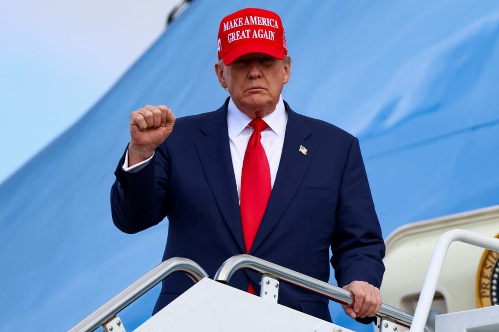 US President Donald Trump gestures as he disembarks from Air Force One at Joint Base Andrews in Maryland, on October 30, 2025. Photo: Reuters