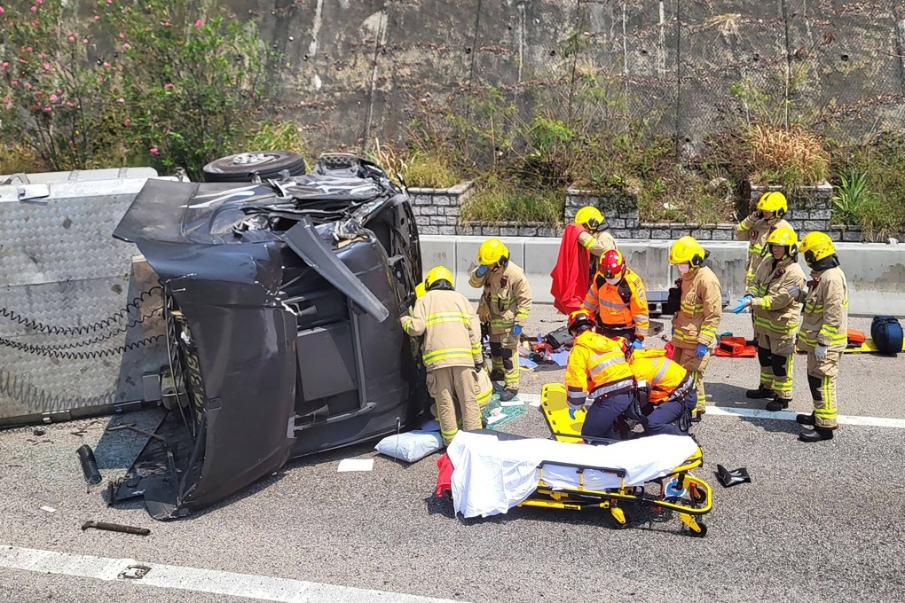 The accident took place at about 12.15pm along Tuen Mun Road. Photo: Handout