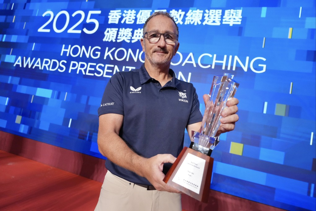 Paul John won his award for the Hong Kong sevens team’s success at the National Games and in the Asia Rugby Sevens Series last year. Photo: Karma Lo