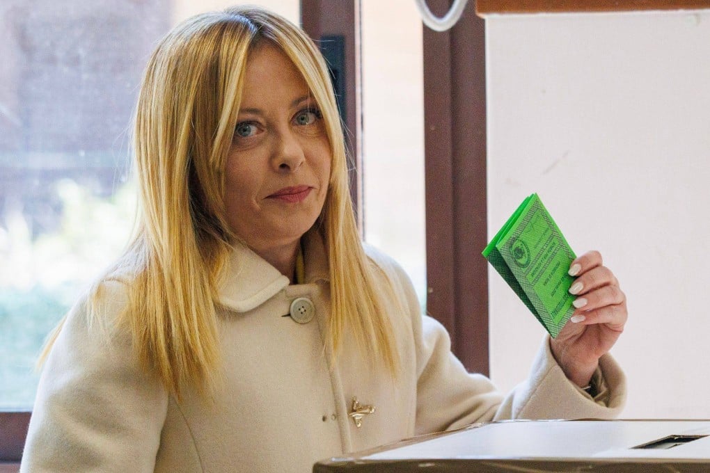 Italian Prime Minister Giorgia Meloni casting her ballot. Photo: Francesco Fotia/AGF via ZUMA Press/dpa