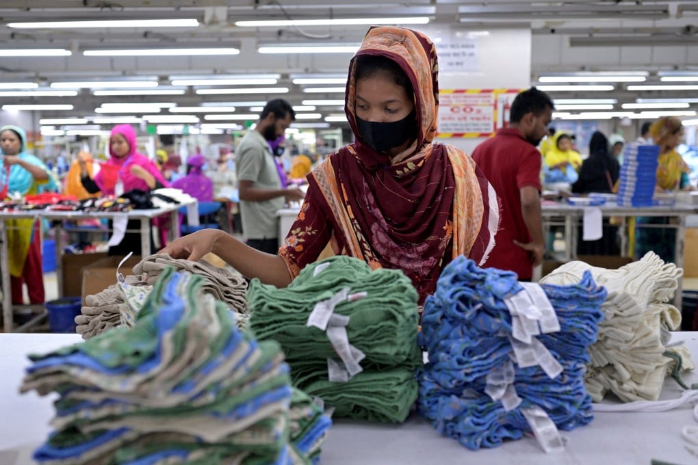 A worker sorts underwear in the packing section of a garment factory in Ashulia, on the outskirts of Dhaka, Bangladesh, on April 19, 2025. Photo: Reuters