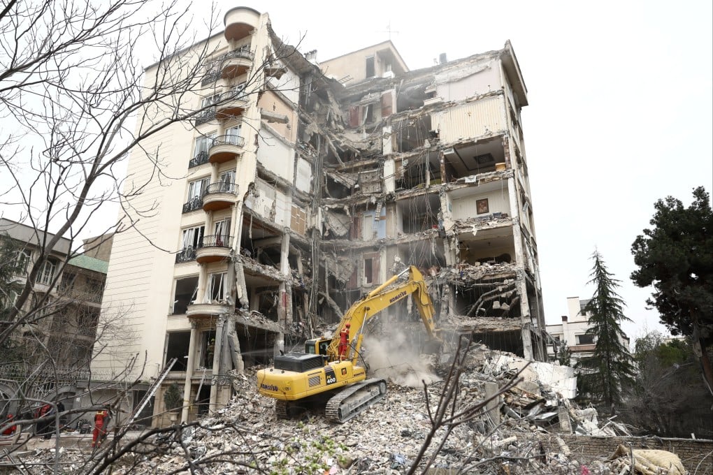 A Tehran residential building damaged by a strike. Photo: West Asia News Agency via Reuters