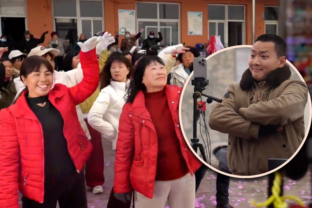 A group of “left-behind aunties” in a village in China has gained popularity for their live-streaming performances; audiences are drawn to their charm and impressive dance skills. Photo: SCMP composite/Douyin
