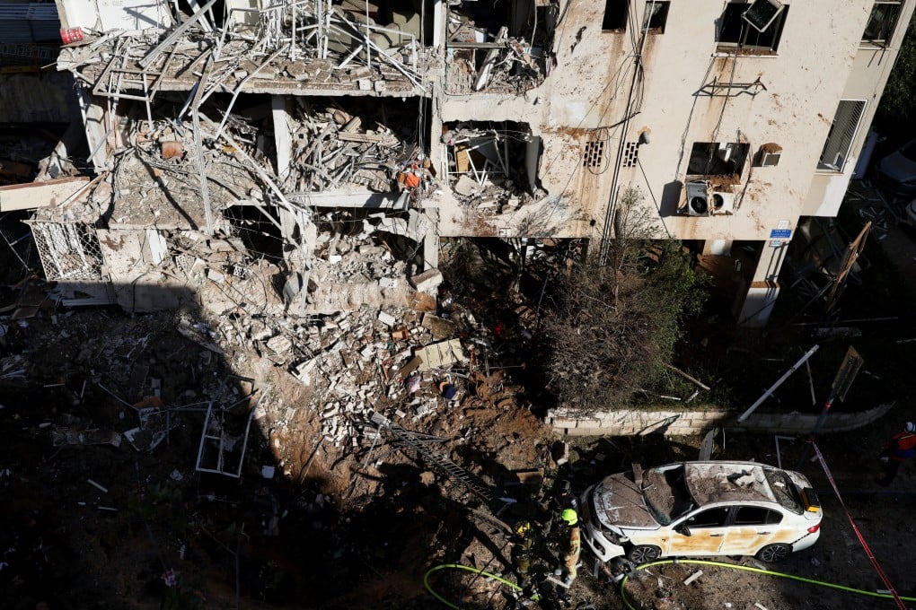 The aftermath of an Iranian air attack in Tel Aviv, Israel. Photo: Reuters