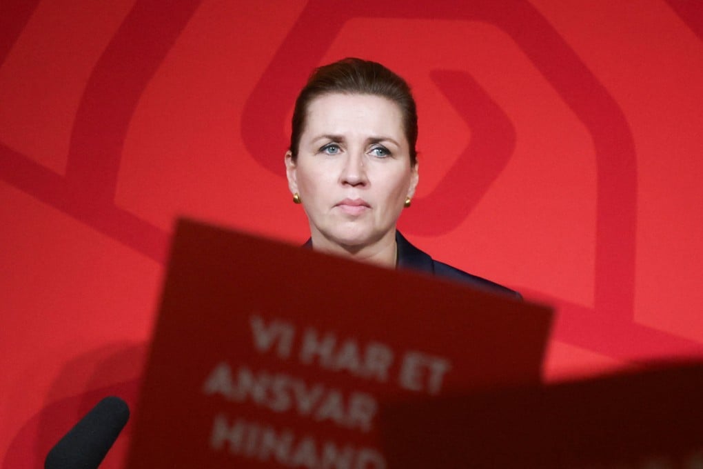 Mette Frederiksen, Denmark’s prime minister, during an election party following the exit polls. Photo: Reuters