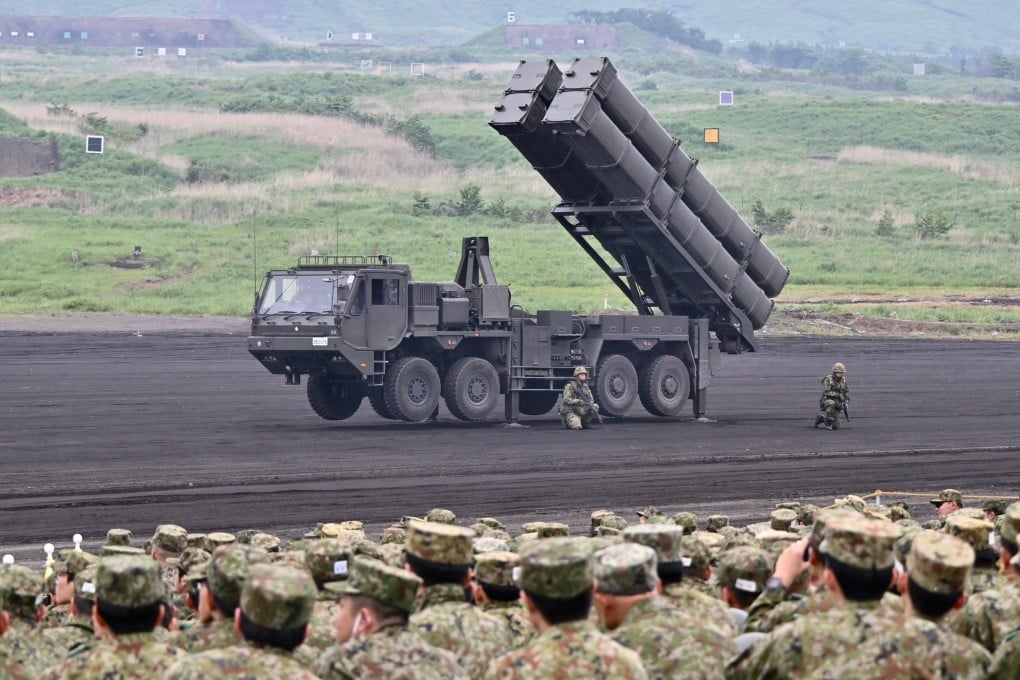 Japan’s Ground Self-Defence Force unveils a Type 12 coastal defence anti-ship missile launcher vehicle during a training exercise in June last year. Photo: Handout