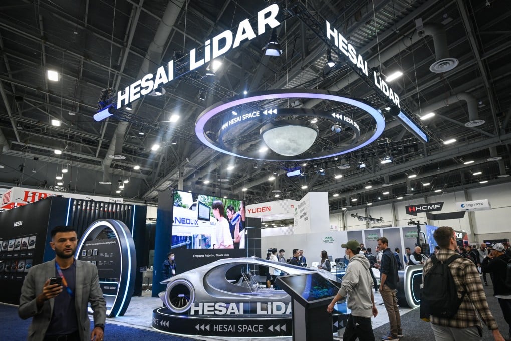 The Hesai booth at CES 2025 in Las Vegas, January 9, 2025. Photo: NurPhoto via Getty Images