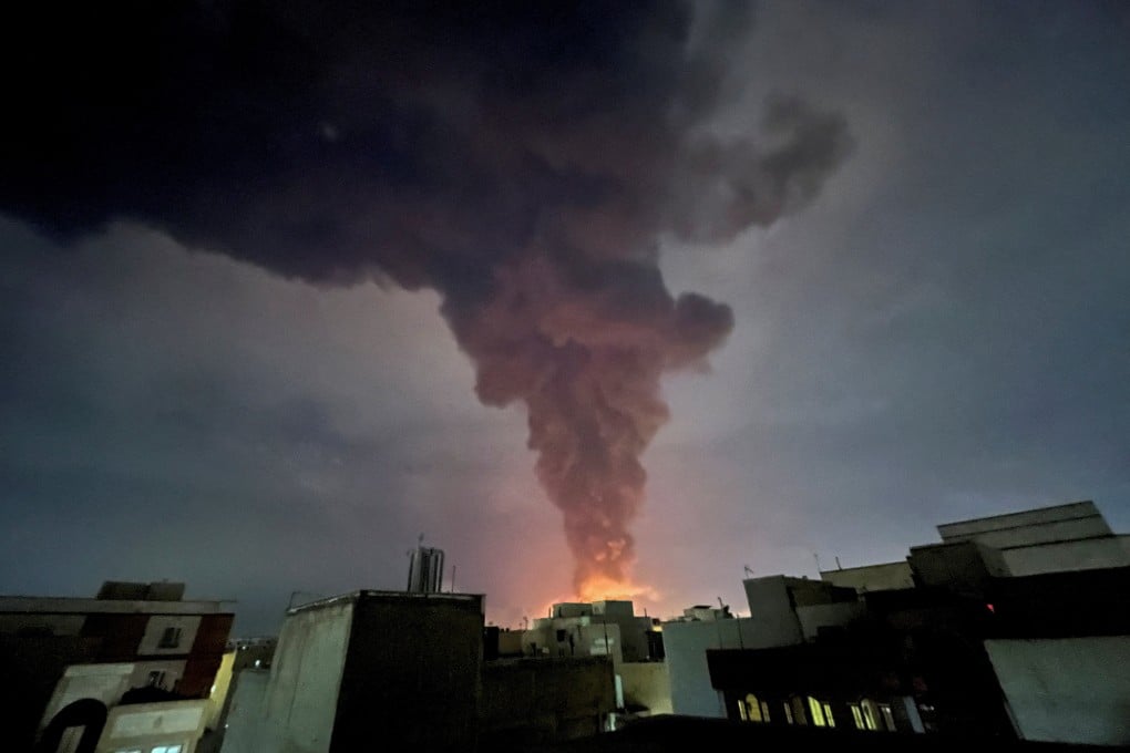 Smoke rises over Tehran following an explosion on March 7. The US-Israel war on Iran has disrupted global fertiliser supply chains, creating issues for Chinese producers. Photo: Reuters