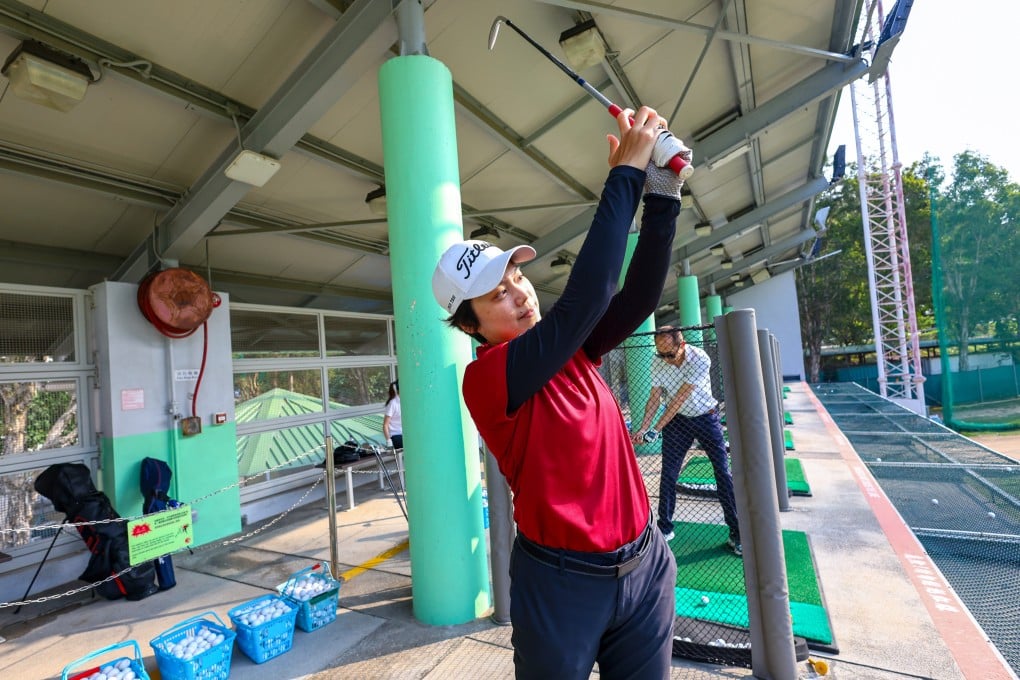 Coco Tsoi practising at Tuen Mun Golf Centre ahead of competing in Japan next week. Photo: Dickson Lee
