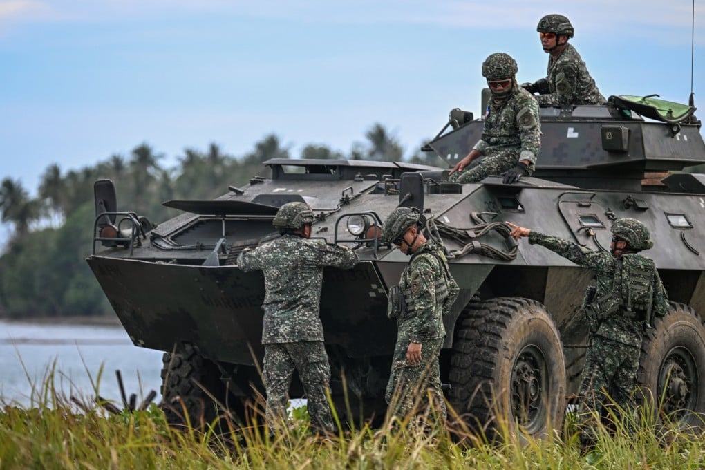 Philippine military servicemen take part in a live fire exercise during the 2025 US-Philippines joint military “Balikatan” exercise in Rizal, Palawan. Photo: AFP