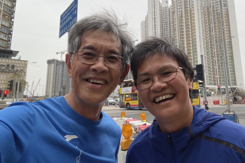 Lim Shyang Guey and his wife, Goh Joo Lee, training in Hong Kong. Lim is running 2,200km across Malaysia to honour his late wife, who died in 2024. Photo: Lim Shyang Guey