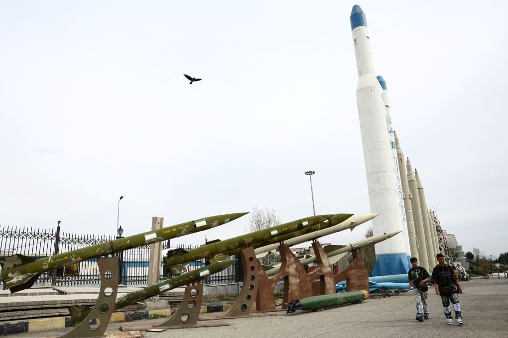 Iranian missiles in a park in Tehran, for show. Photo: West Asia News Agency