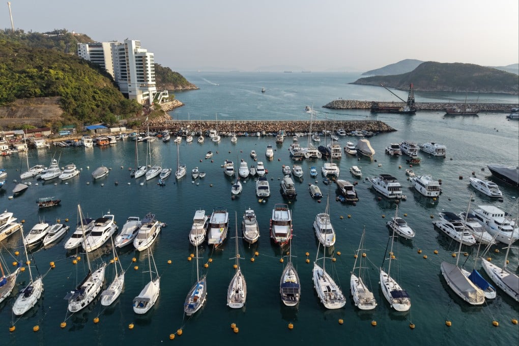 Yacht berths are seen at Aberdeen South Typhoon Shelter on March 25. Photo: Jelly Tse