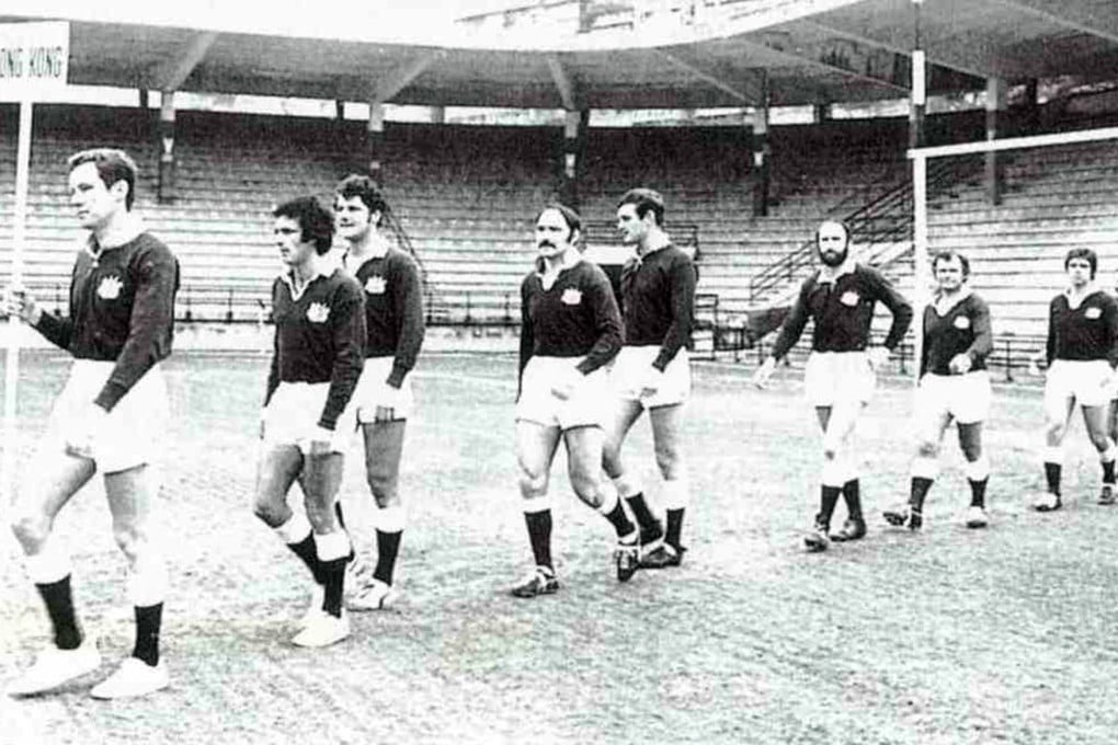 Hong Kong players run out on to the pitch at the first sevens in 1976. Photo: HKRFU