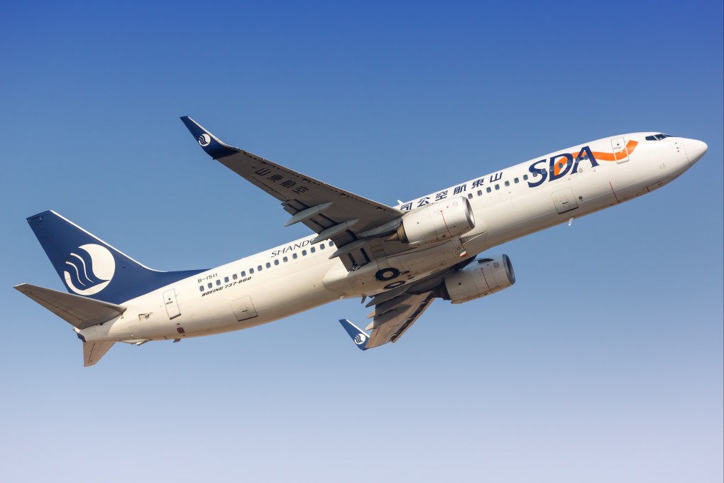 A Boeing 737-800 aircraft operated by Shandong Airlines takes off from an airport in Tianjin, northern China. Photo: Shutterstock