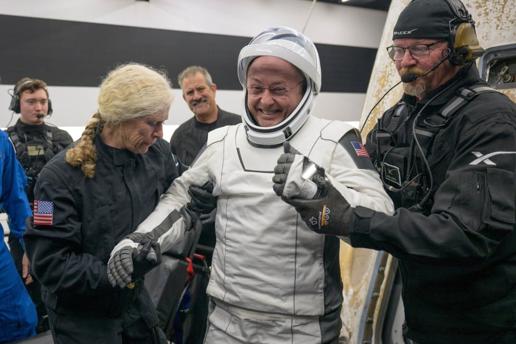 Nasa astronaut Mike Fincke is helped out of the SpaceX Crew-11 capsule after it landed  near San Diego, California, in January. Photo: Nasa via AP