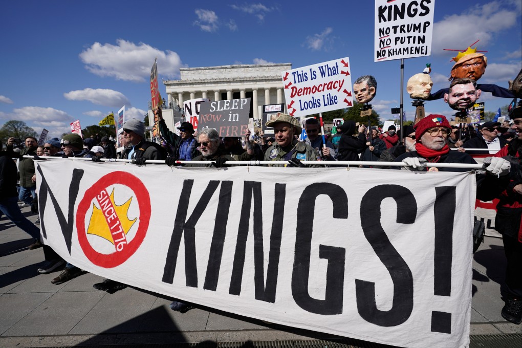 Protesters rally in front of the Lincoln Memorial in Washington on Saturday. Photo: AP