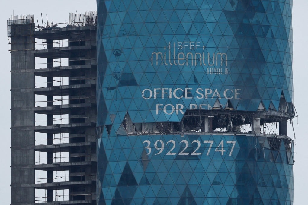 A building damaged in a reported Iranian drone strike, amid the US-Israeli conflict with Iran, in Seef, Manama, Bahrain, on March 10. Photo: Reuters