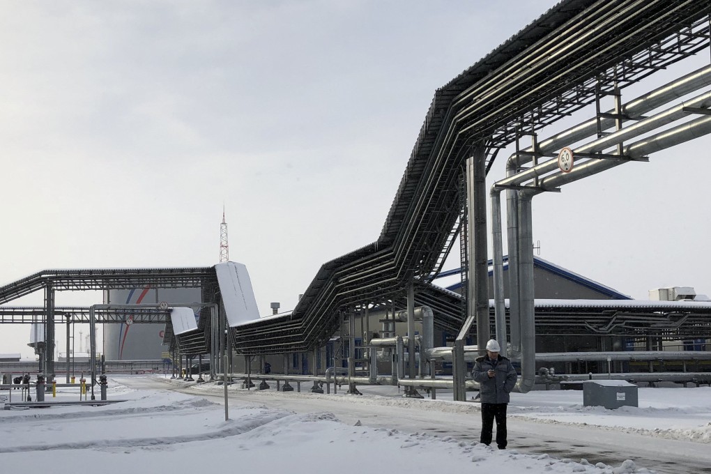 A storage tank of Russia’s state oil pipeline company Transneft, pictured at the Baltic Sea port of Ust-Luga, Russia, in 2018. Photo: Reuters