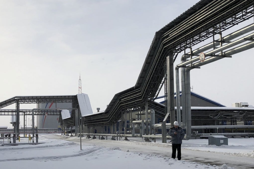 A storage tank of Russia’s state oil pipeline company Transneft, pictured at the Baltic Sea port of Ust-Luga, Russia, in 2018. Photo: Reuters