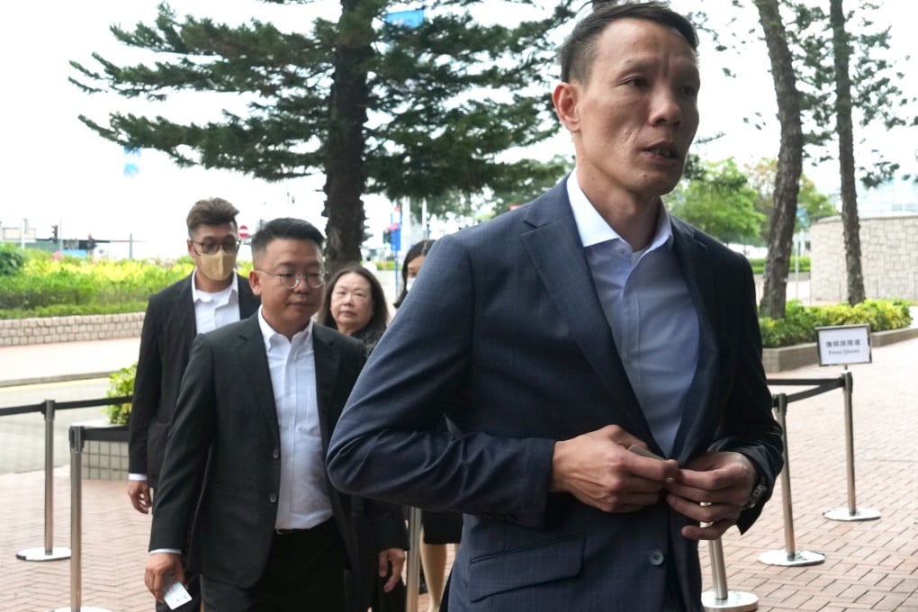 Wong Kin-wa (right), an electrical worker for Victory Fire Engineering, testified on Monday. Photo: Jelly Tse