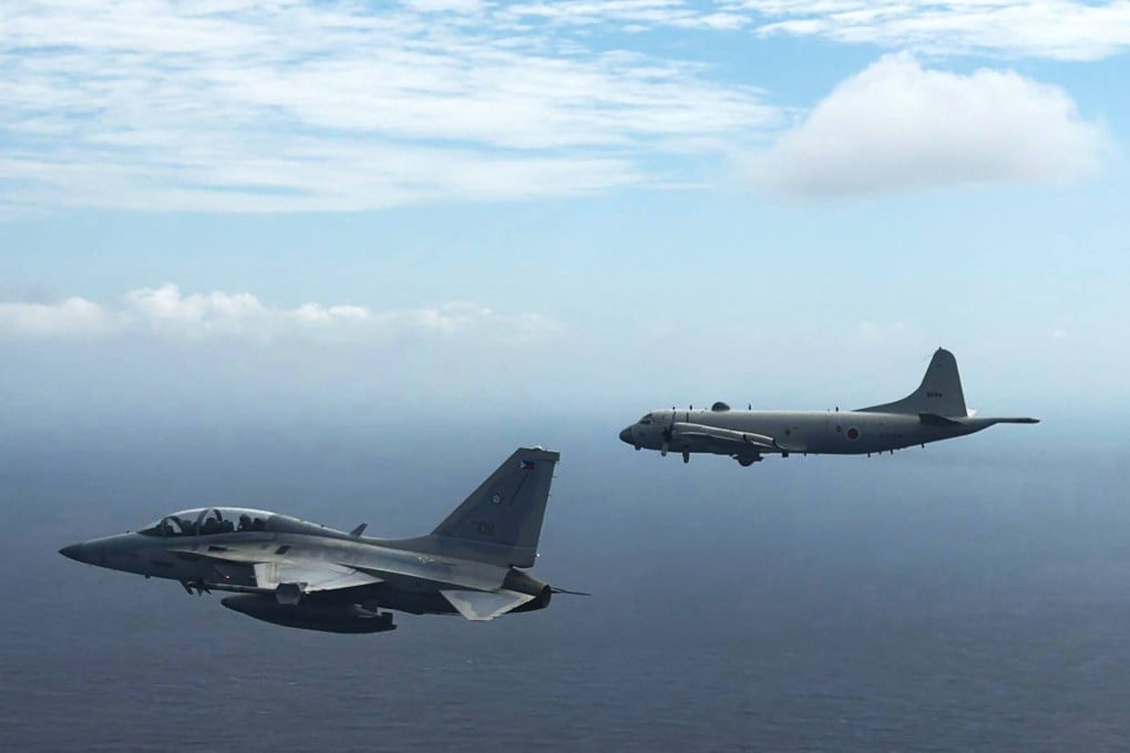 Philippine and Japanese aircraft patrol during a joint military exercise in February. Photo: Armed Forces of the Philippines-Public Affairs Office / AFP
