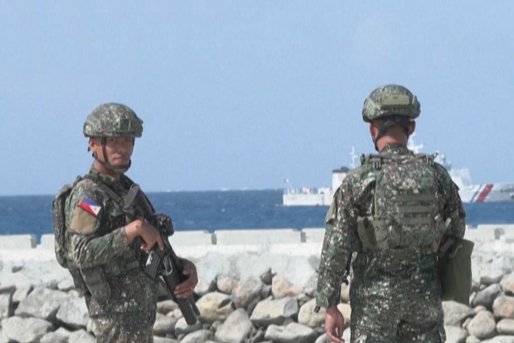 A screen capture of a video of the Philippines setting up at monitoring station on Thitu Island, which is part of the contested Spratly Islands in the disputed South China Sea. Image: SCMP