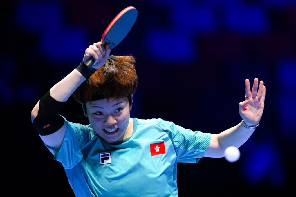Hong Kong’s Doo Hoi-kem beat Natalia Bajor of Poland, ranked 23 places below her, over 40 minutes at the ITTF World Cup in Macau on Tuesday. Photo: Xinhua