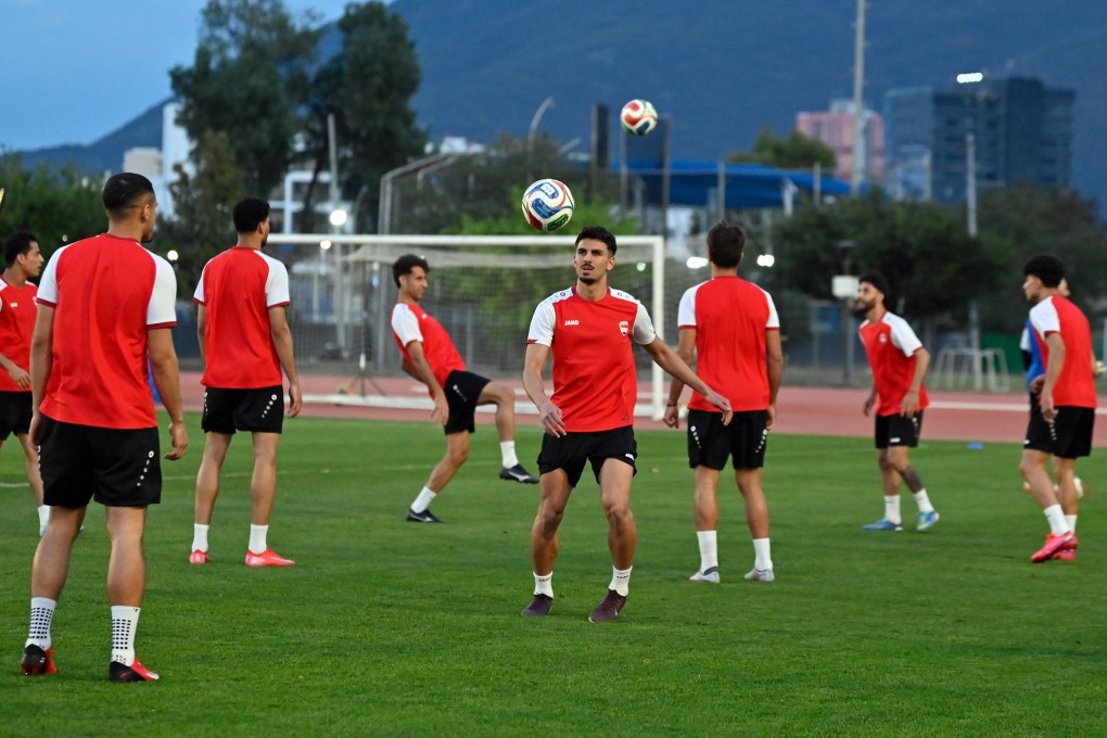 The Iraq team, seen here training for their match against Bolivia on Tuesday, arrived in Monterrey on March 21 after a 25-hour journey. Photo: EPA