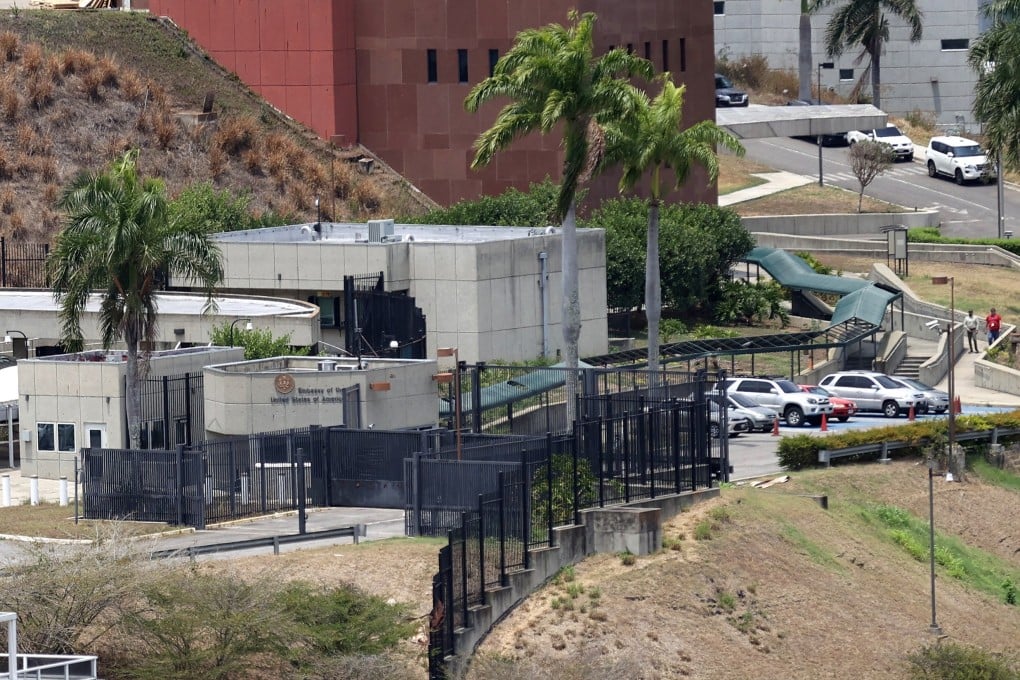 The US embassy in Caracas, Venezuela on Monday. The State Department said Washington had officially resumed operations at the embassy. Photo: EPA