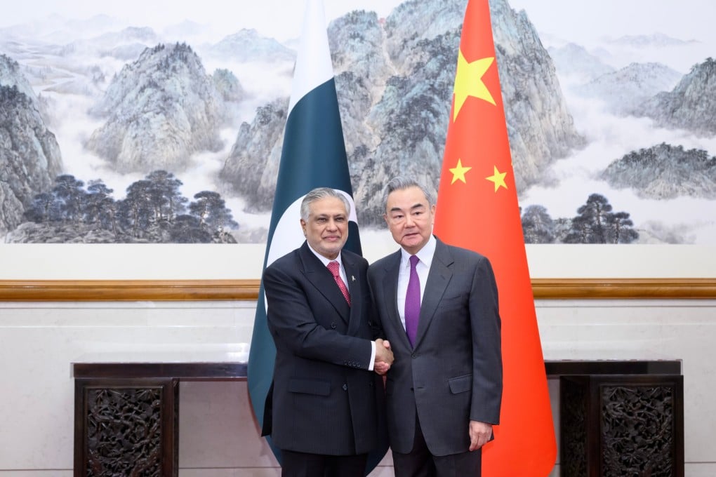 Pakistani Foreign Minister Ishaq Dar (left) meets his Chinese counterpart Wang Yi in Beijing on January 4. Dar is visiting China again this week – his second trip to the country in three months. Photo: Xinhua