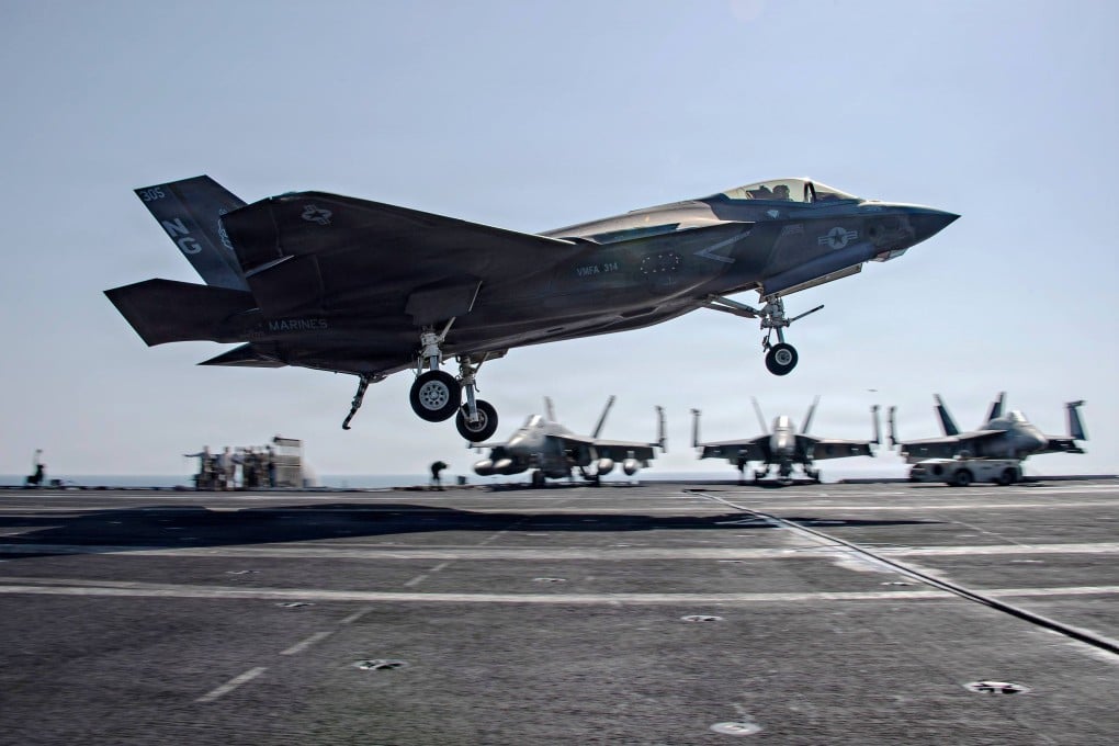 A US Marine Corps F-35C Lightning II lands on the flight deck of the USS Abraham Lincoln at an undisclosed location during Operation Epic Fury on March 7. Photo: US Navy/Planet Pix via ZUMA Press Wire/dpa