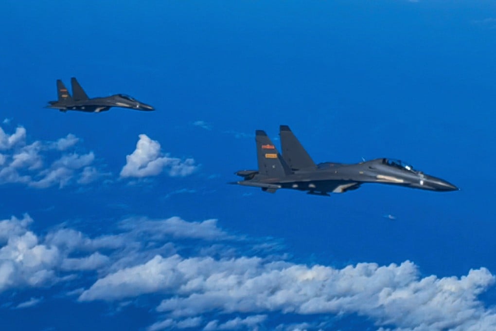 PLA fighter jets conduct a joint combat training exercise around Taiwan in August 2022. Photo: Xinhua via AP